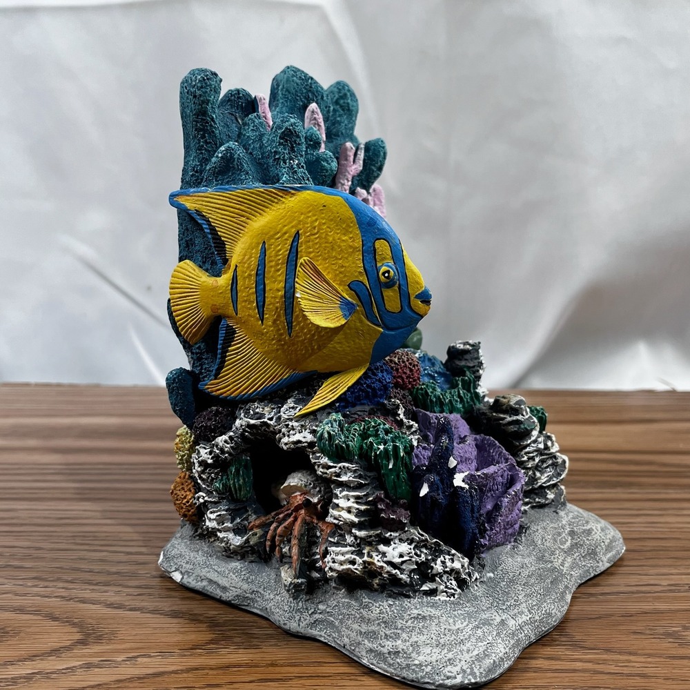 Aquarium Ornament Coral Reef Fish Hideaway Blue Yellow‎ Angelfish - Picture 3 of 9